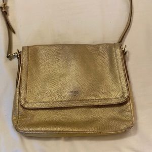 Fossil Gold Shoulder Bag with removable strap, storage bag included